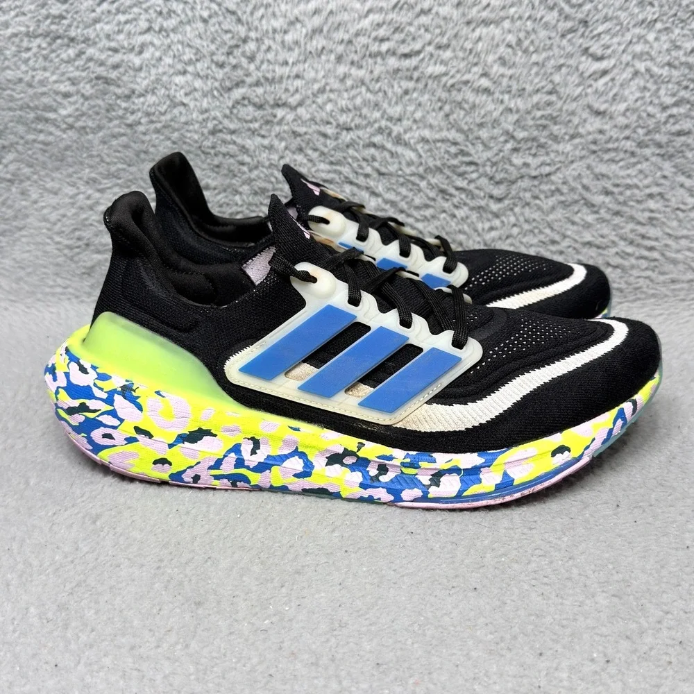 Adidas Ultra Boost Light Mens Size 10 Running Shoes Sneakers Neon Leopard IE8155
